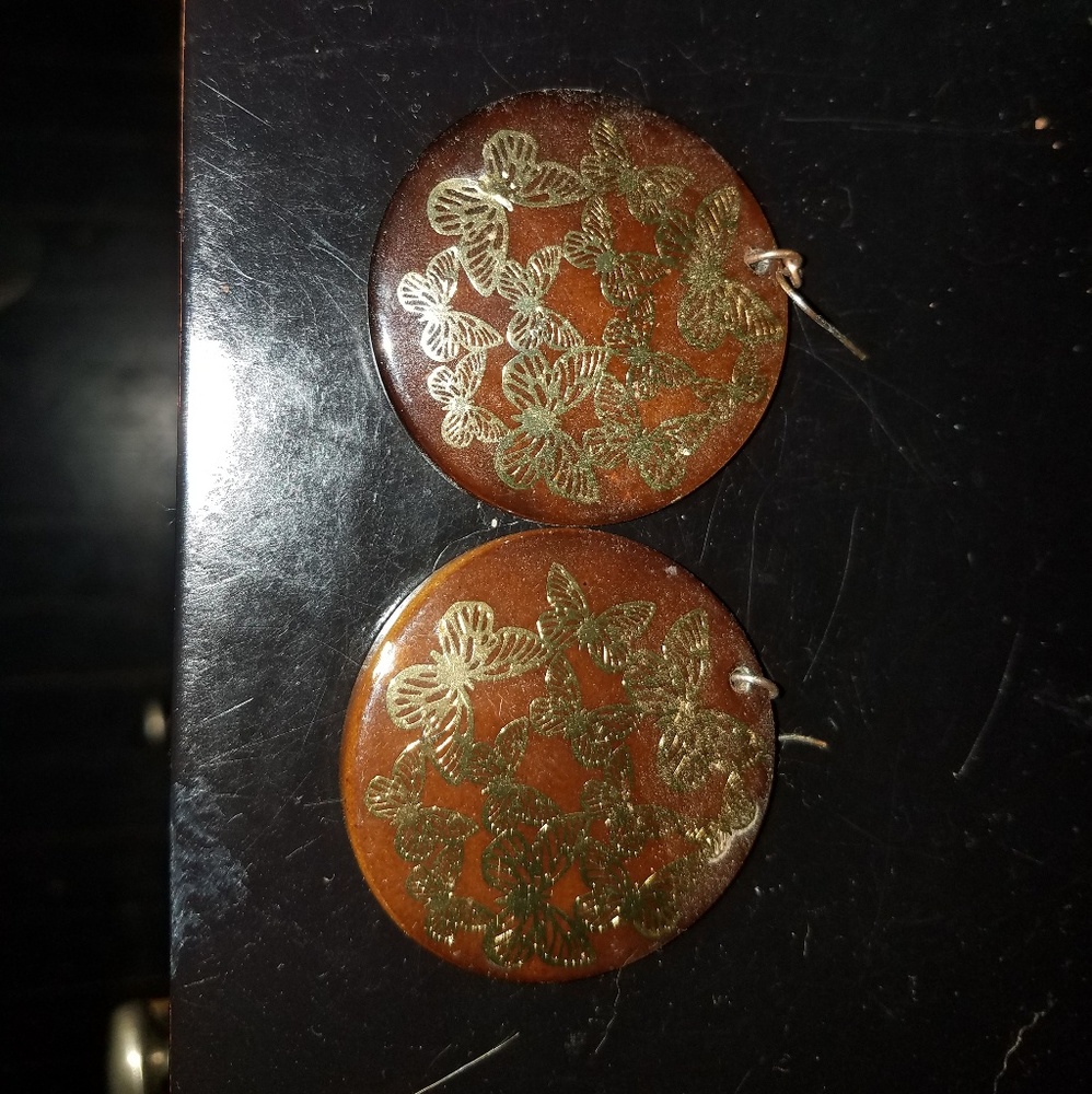 Handmade earrings with butterfly